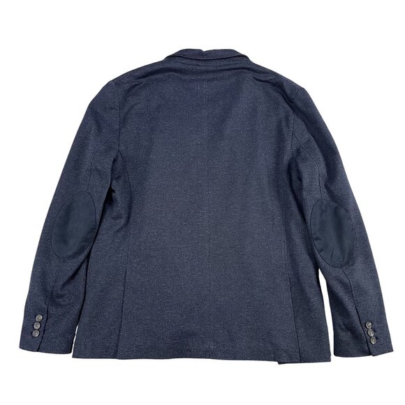 Zara Navy Two Button Lightweight Blazer / Sports Coat Sz 46R w/ elbow patches - Picture 2 of 6